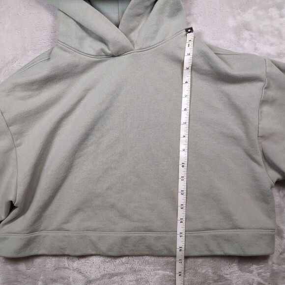 ALO Yoga Bae Hoodie Womens Large Green Sweater Cropped Boxy Athleisure Oversized - Picture 3 of 10